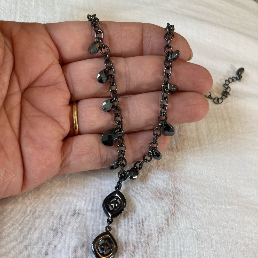 White House Black Market Black Victorian Designed Bib‎ Necklace - Picture 7 of 10